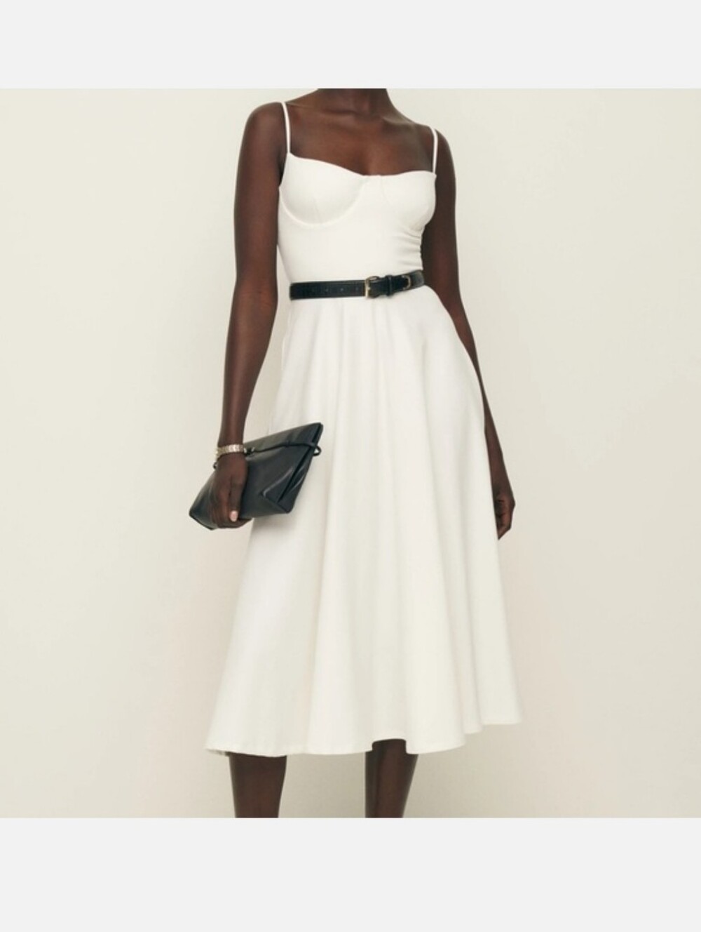 REFORMATION SERENE KNIT DRESS FIOR DI LATTE WHITE